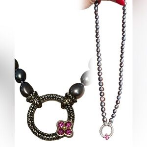 Barbara Bixby Pearl and Sterling Silver  Necklace Pendant with 18k Gold Accent